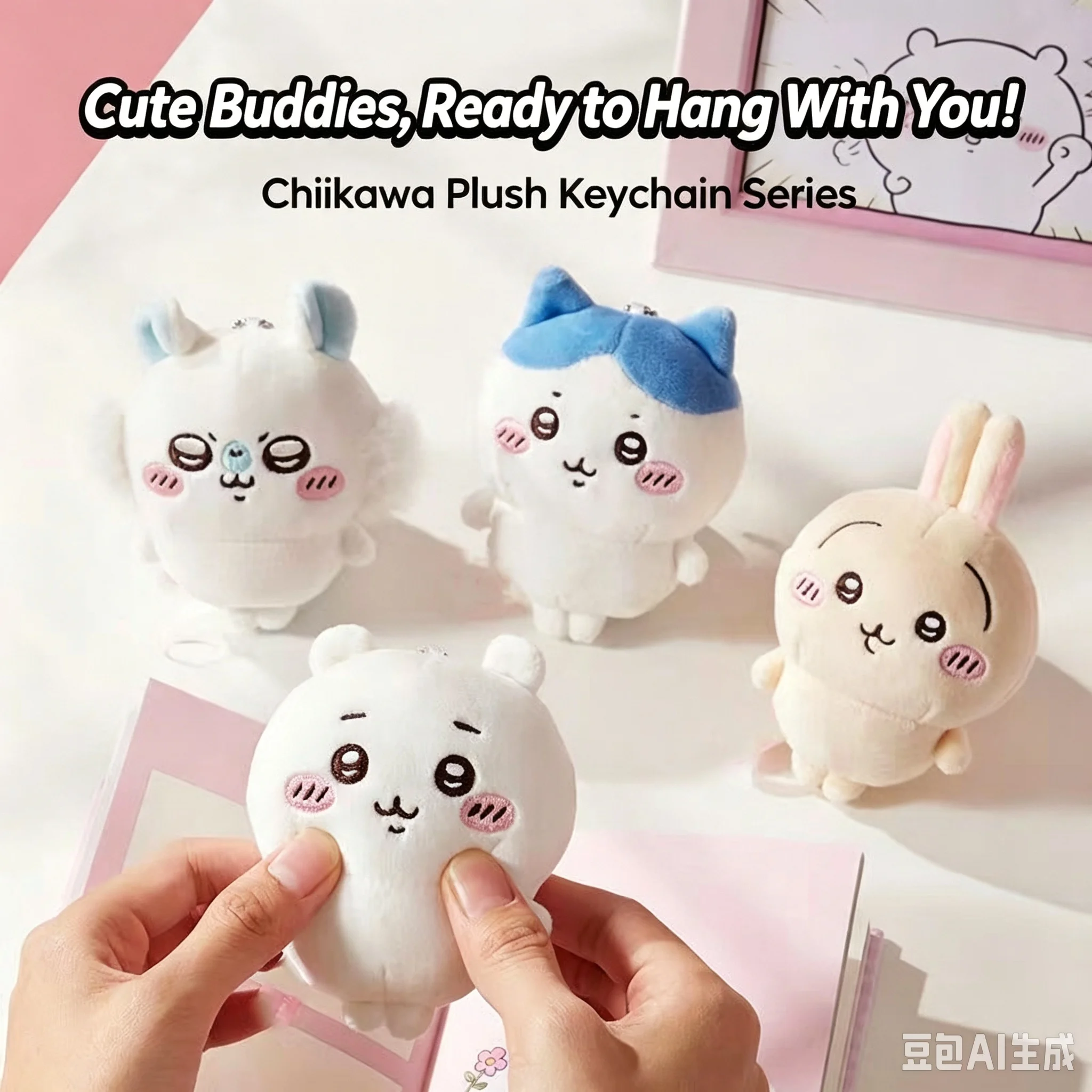Phone Accessories Charms - จี้ห้อยกระเป๋าตุ๊กตา Chiikawa Usagi Hachiware ซีรีส์ชุดนอนการ์ตูนน่ารัก พวงกุญแจจี้นุ่ม